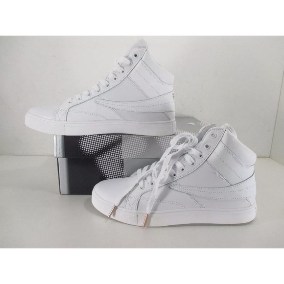 white high top fila shoes